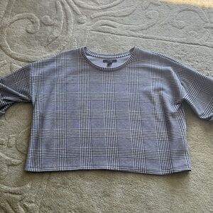 Forever 21 Black & White Plaid Cropped Top